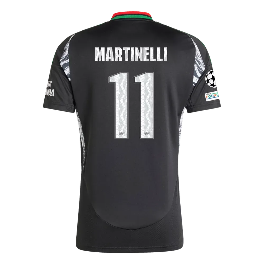 Arsenal Away Martinelli 11 Jersey 2024/2025 With Champions League Patches