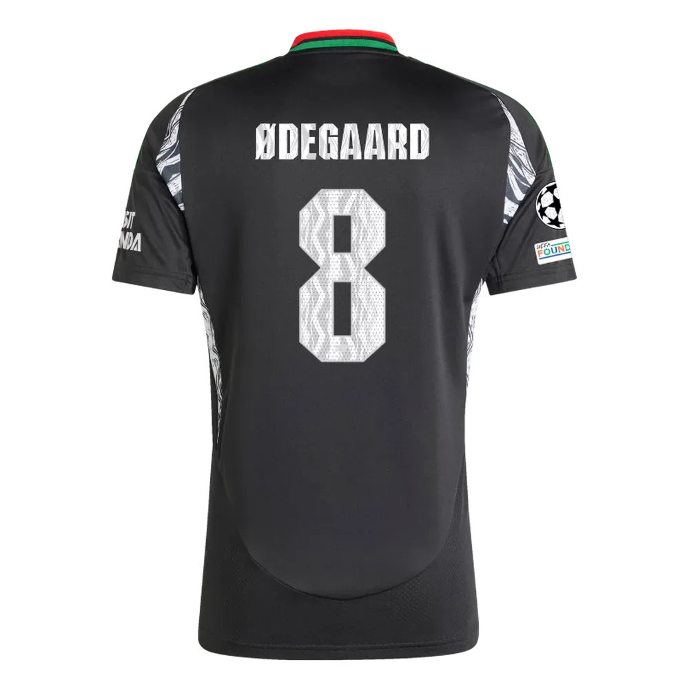 Arsenal Away Ødegaard 8 Jersey 2024/2025 With Champions League Patches