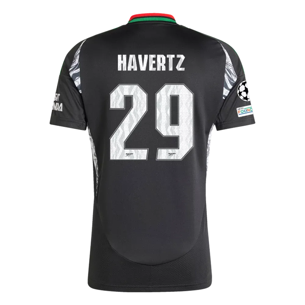 Arsenal Away Havertz 29 Jersey 2024/2025 With Champions League Patches