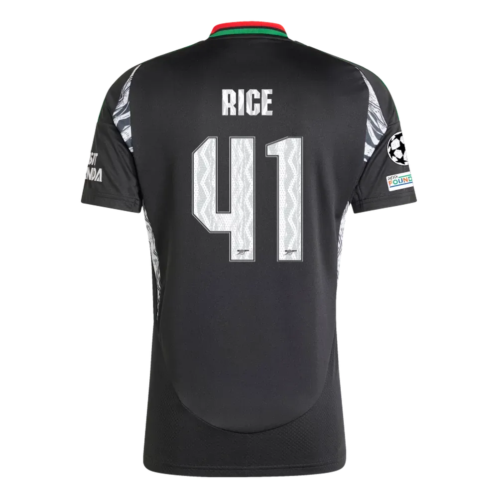 Arsenal Away Rice 41 Jersey 2024/2025 With Champions League Patches