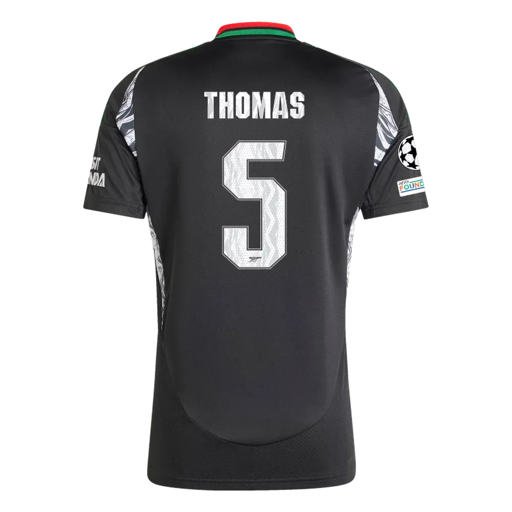 Arsenal Away Thomas 5 Jersey 2024/2025 With Champions League Patches