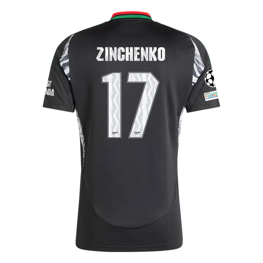 Arsenal Away Zinchenko 17 Jersey 2024/2025 With Champions League Patches