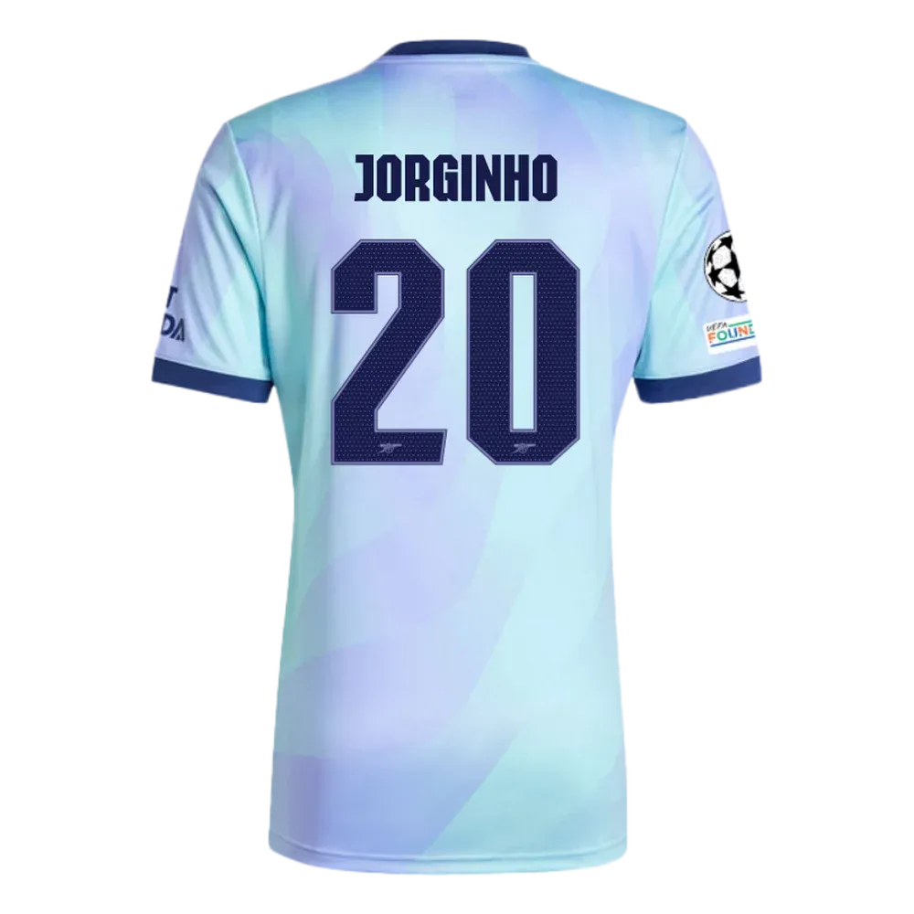 Arsenal Third Jorginho 20 Jersey 2024/2025 With Champions League Patches