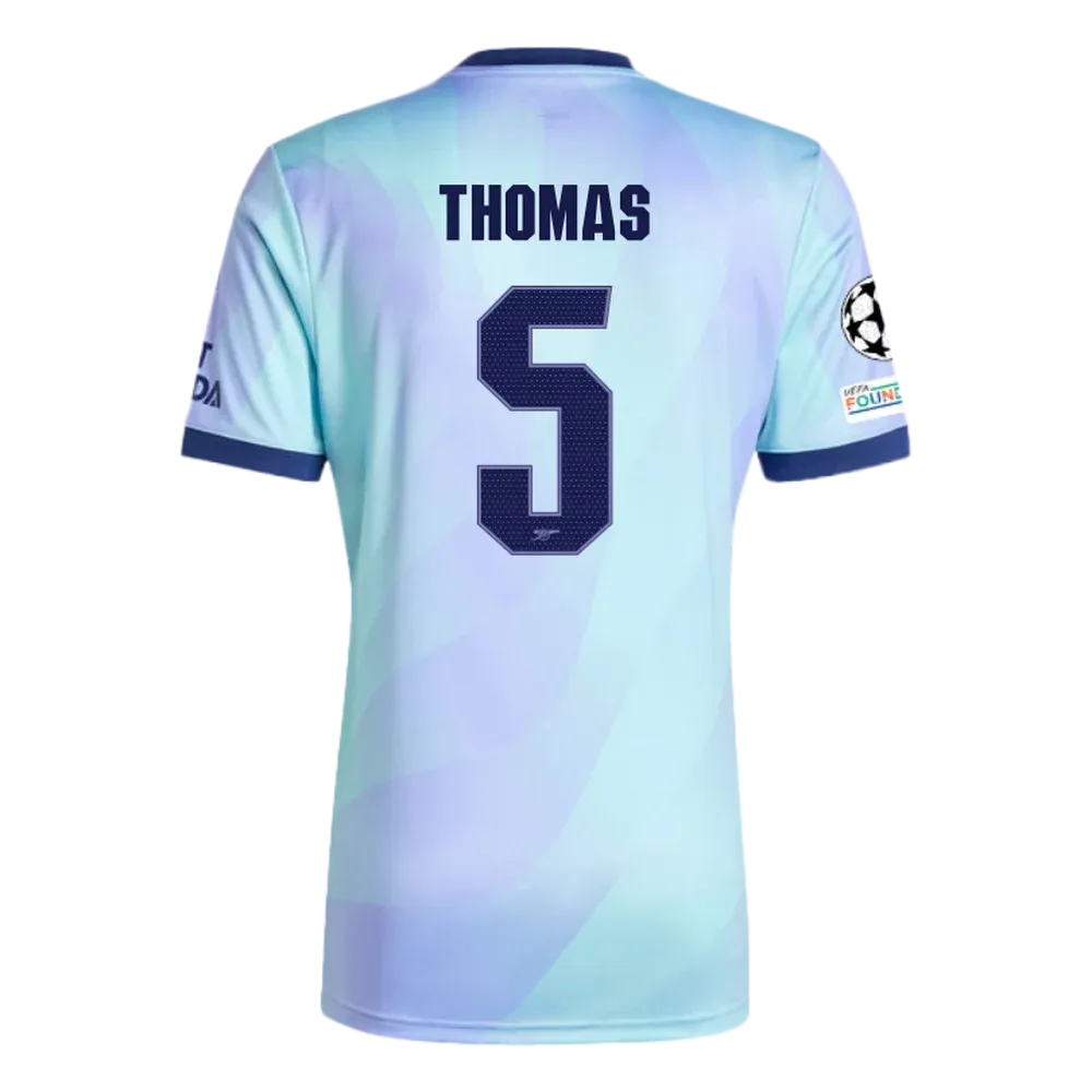 Arsenal Third Thomas 5 Jersey 2024/2025 With Champions League Patches