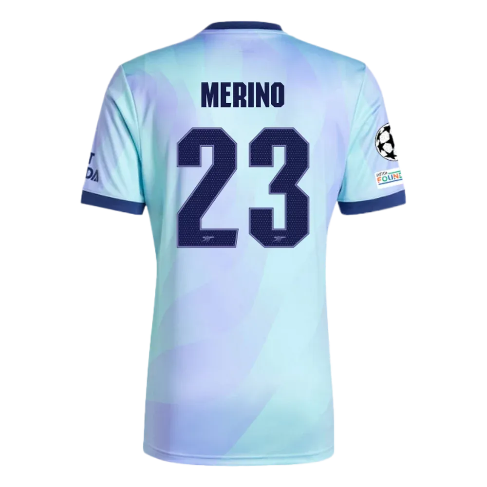 Arsenal Third Merino 23 Jersey 2024/2025 With Champions League Patches
