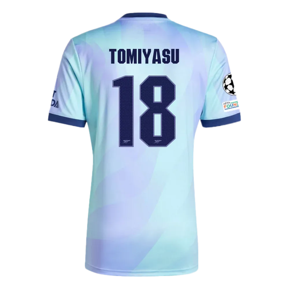 Arsenal Third Tomiyasu 18 Jersey 2024/2025 With Champions League Patches