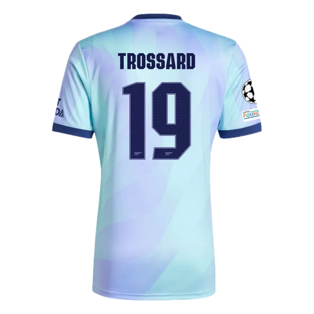 Arsenal Third Trossard 19 Jersey 2024/2025 With Champions League Patches