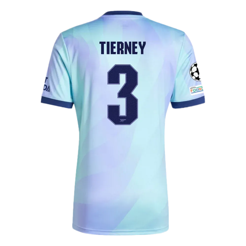 Arsenal Third Tierney 3 Jersey 2024/2025 With Champions League Patches