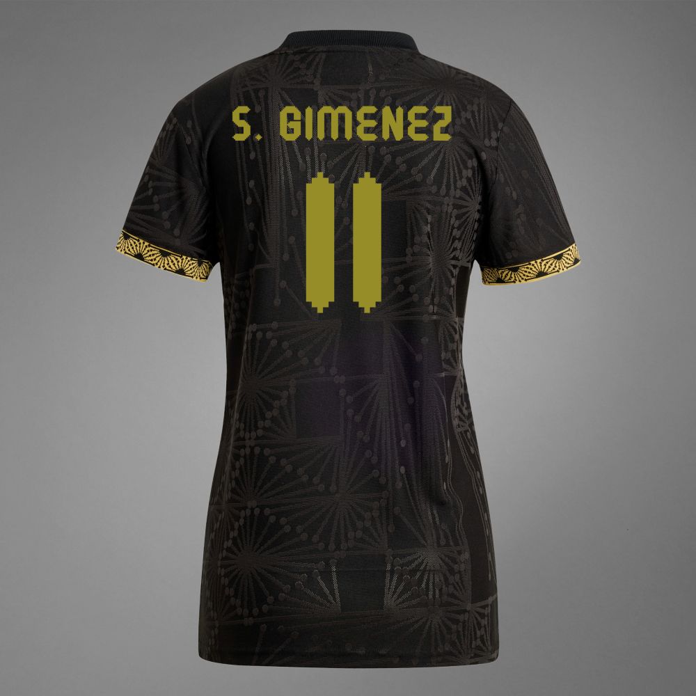 Women&#39;s Mexico S. Gimenez 11 Special Edition Black Gold Cup Third Jersey 2025 (Player Version)