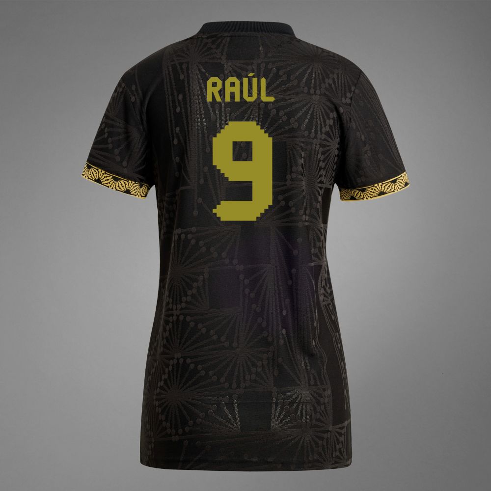 Women&#39;s Mexico Raúl 9 Special Edition Black Gold Cup Third Jersey 2025 (Player Version)