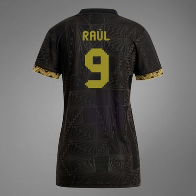 Women&#39;s Mexico Raúl 9 Special Edition Black Gold Cup Third Jersey 2025 (Player Version)