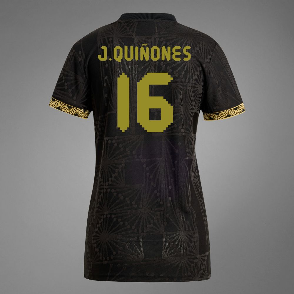 Women&#39;s Mexico J. Quiñones 16 Special Edition Black Gold Cup Third Jersey 2025 (Player Version)