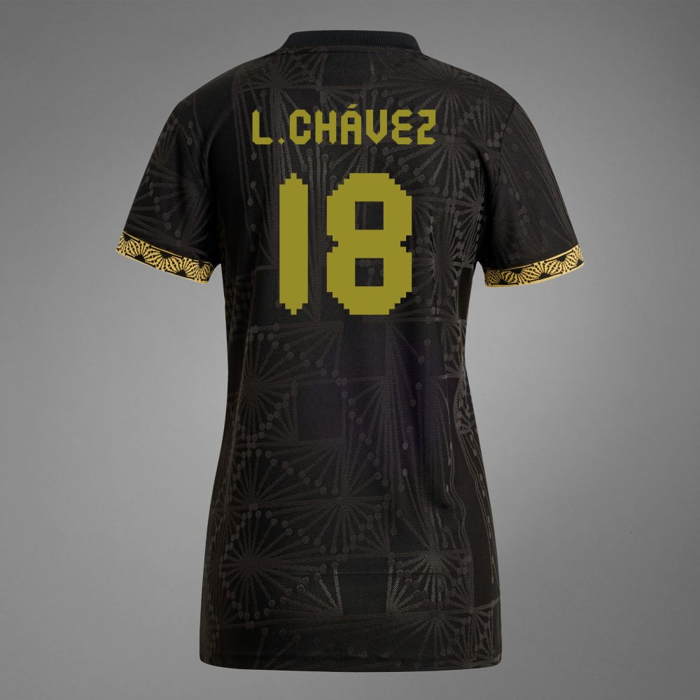 Women&#39;s Mexico L. Chávez 18 Special Edition Black Gold Cup Third Jersey 2025 (Player Version)