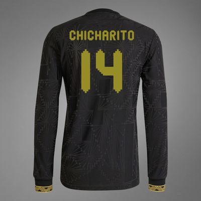 Mexico Chicharito #14 Special Edition Black Gold Cup Third Long Sleeve Jersey 2025 (Player Version)