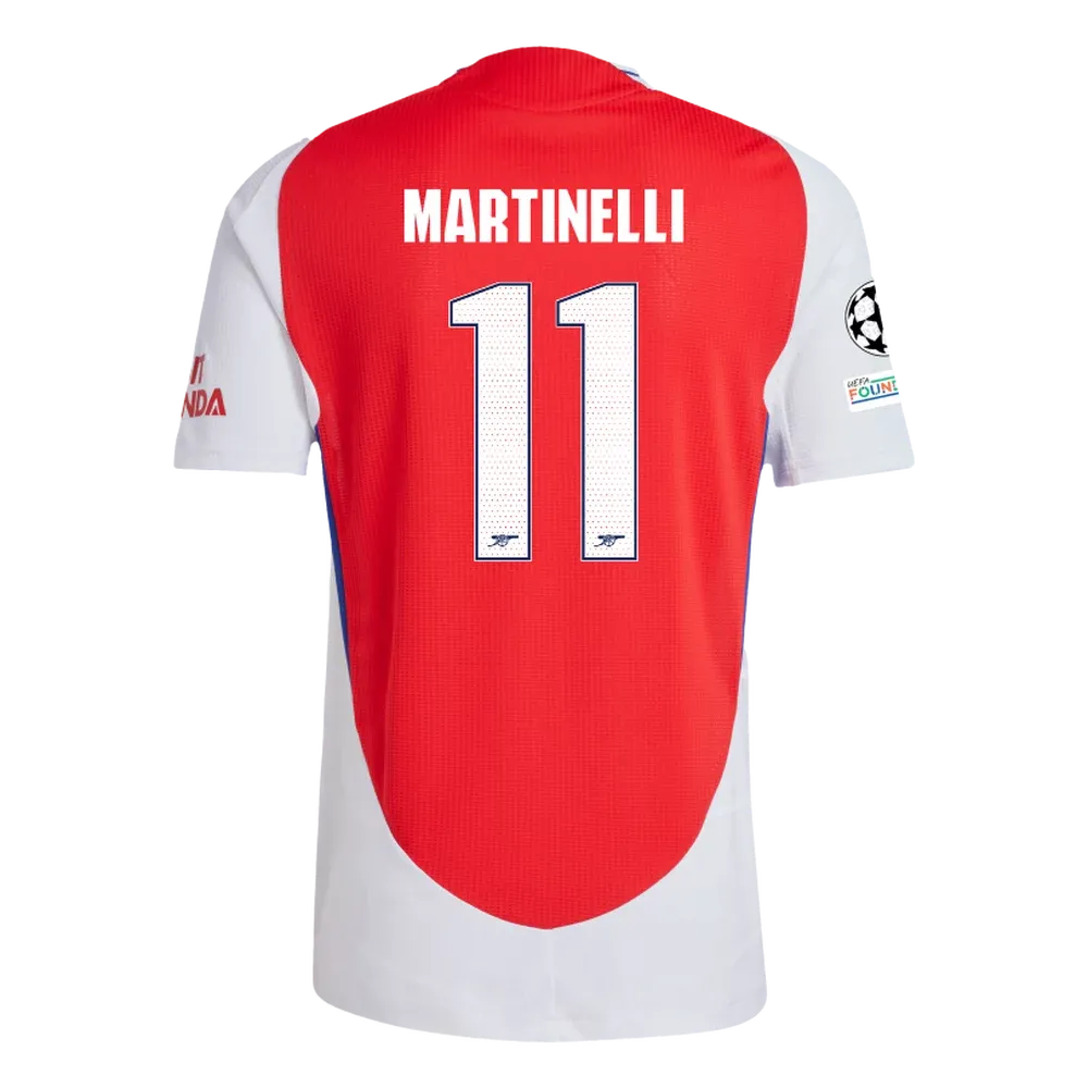 Arsenal Martinelli 11 Home Jersey 2024/2025 With Champions League Patches (Player Version)