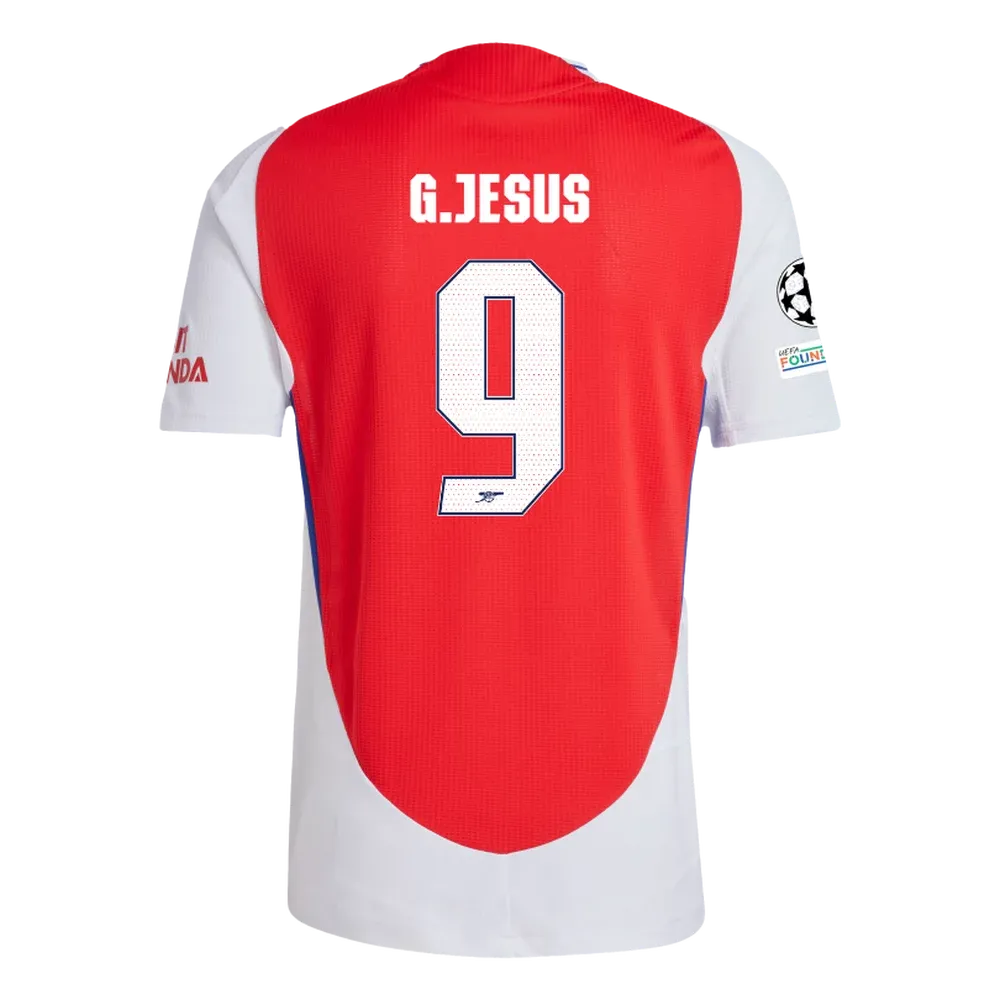 Arsenal G.Jesus 9 Home Jersey 2024/2025 With Champions League Patches (Player Version)