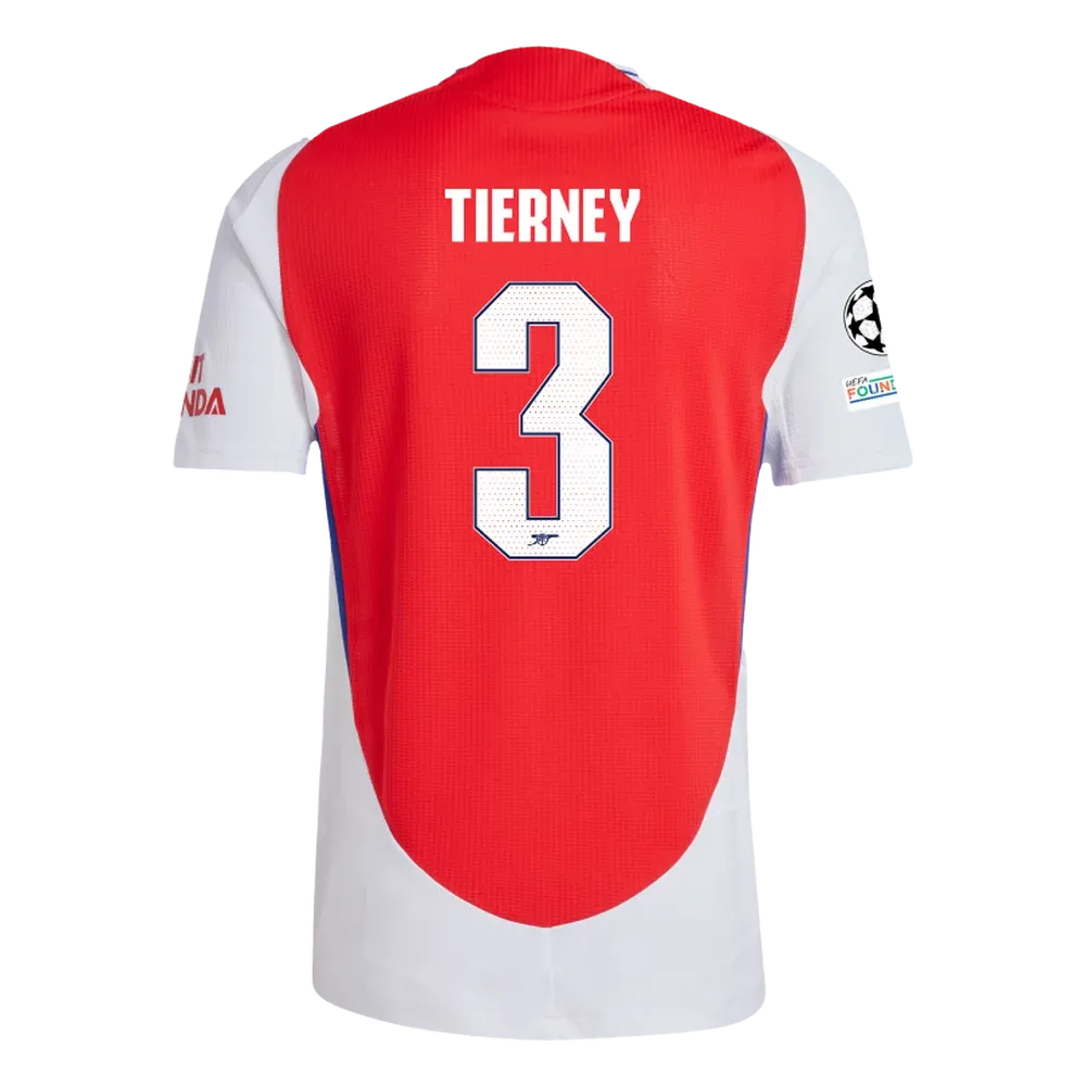 Arsenal Tierney 3 Home Jersey 2024/2025 With Champions League Patches (Player Version)