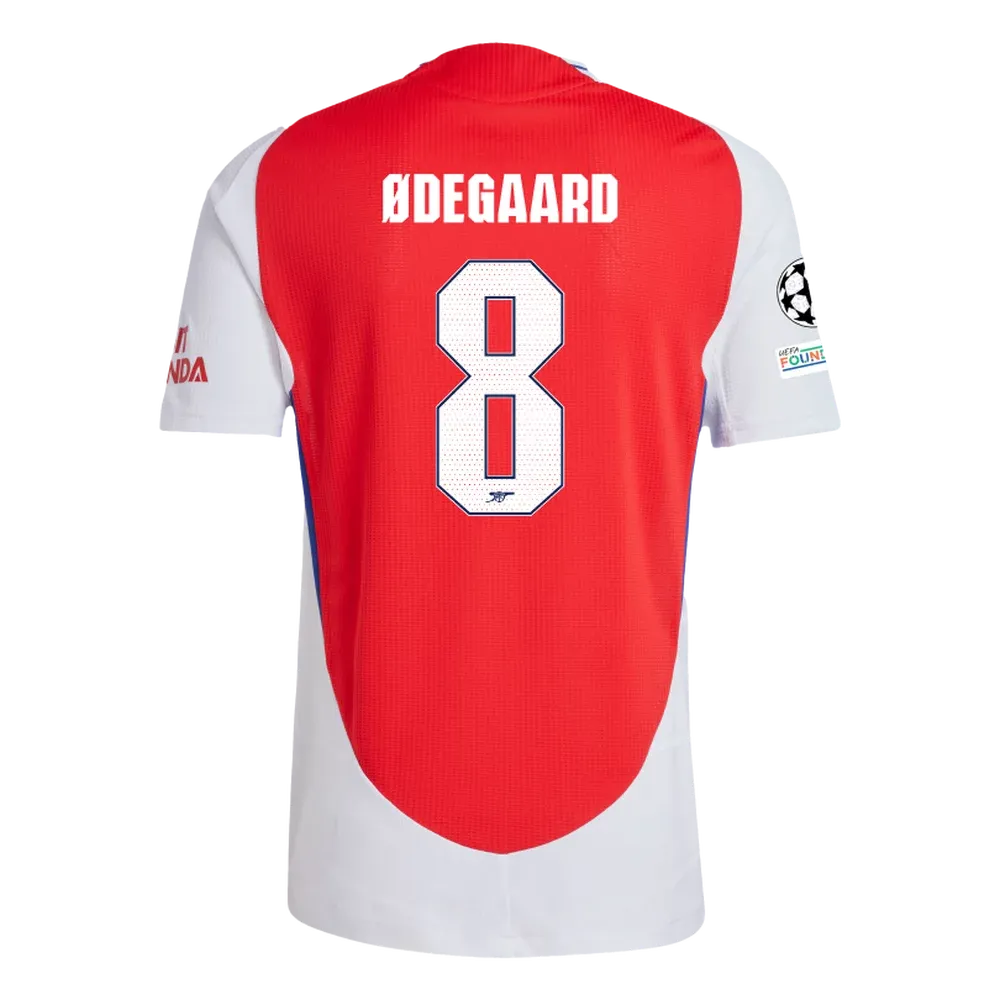 Arsenal Ødegaard 8 Home Jersey 2024/2025 With Champions League Patches (Player Version)
