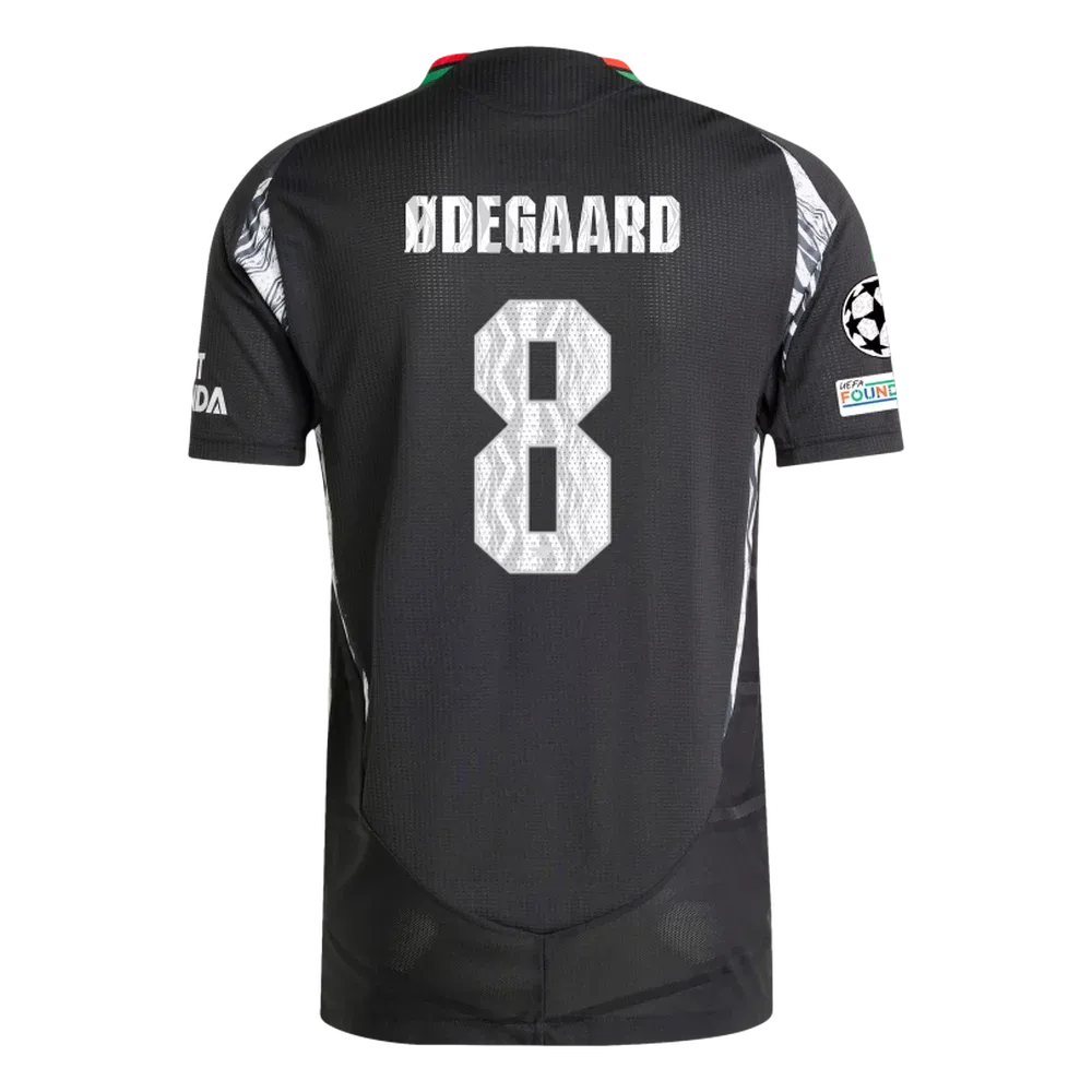 Arsenal Ødegaard 8 Away Jersey 2024/2025 With Champions League Patches (Player Version)