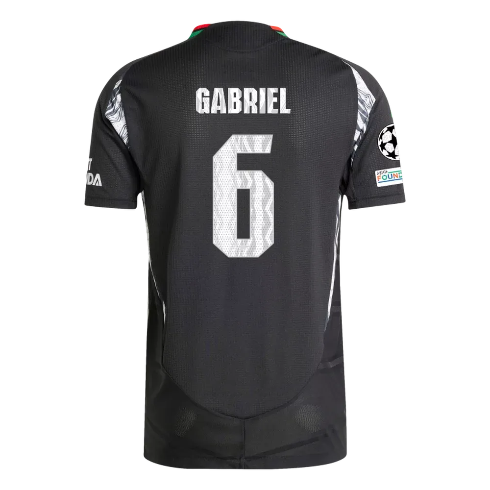 Arsenal Gabriel 6 Away Jersey 2024/2025 With Champions League Patches (Player Version)