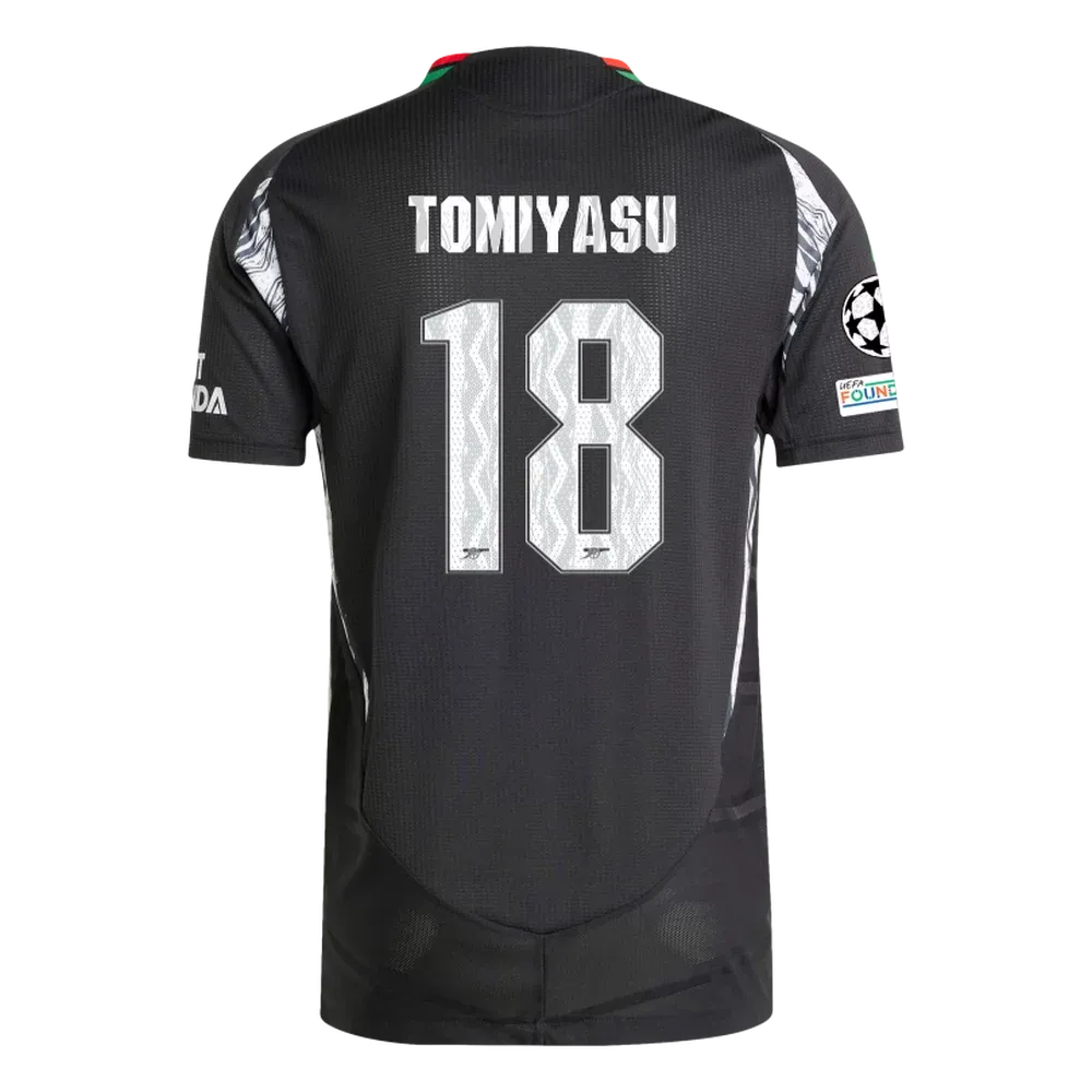 Arsenal Tomiyasu 18 Away Jersey 2024/2025 With Champions League Patches (Player Version)