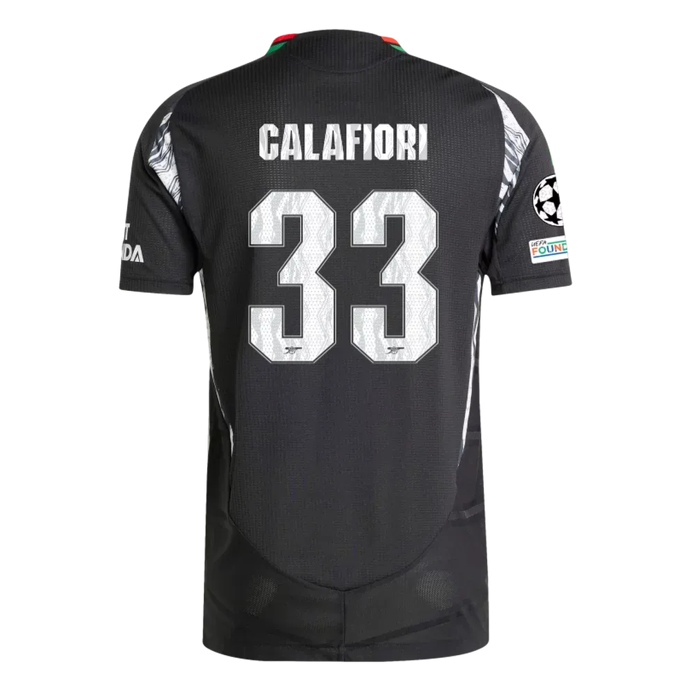 Arsenal Calafiori 33 Away Jersey 2024/2025 With Champions League Patches (Player Version)
