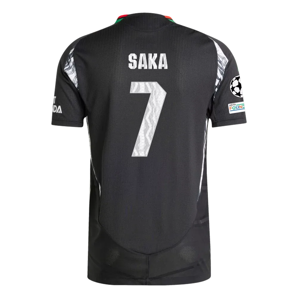 Arsenal Saka 7 Away Jersey 2024/2025 With Champions League Patches (Player Version)