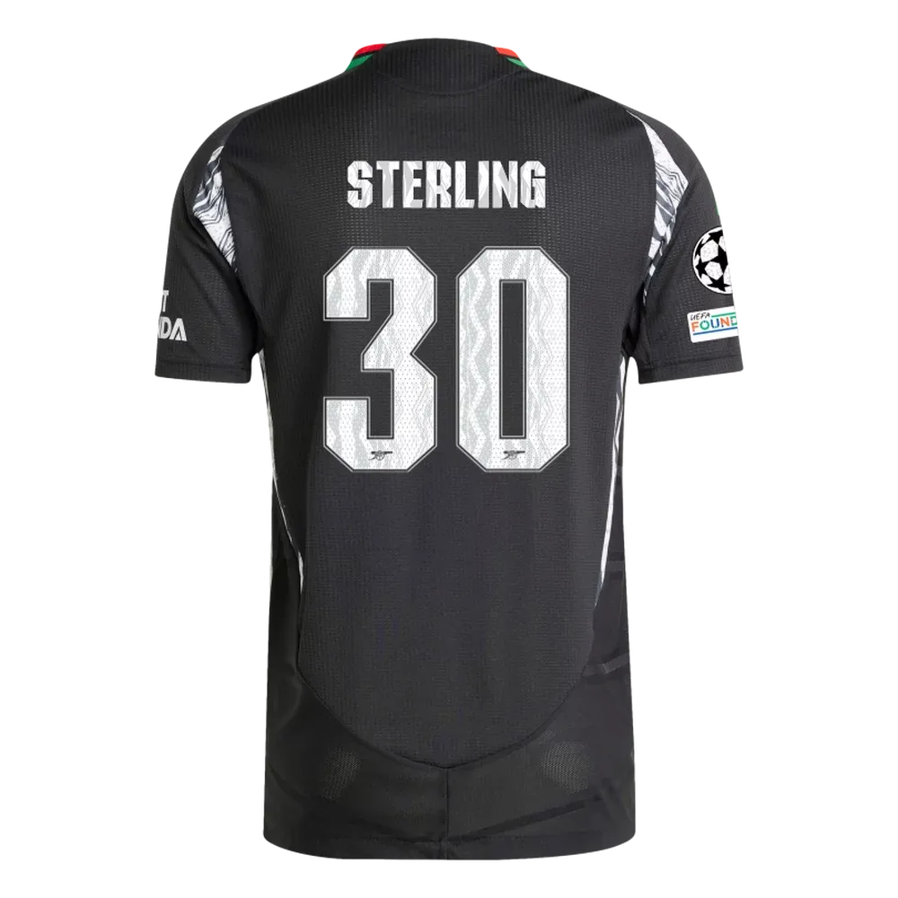Arsenal Sterling 30 Away Jersey 2024/2025 With Champions League Patches (Player Version)