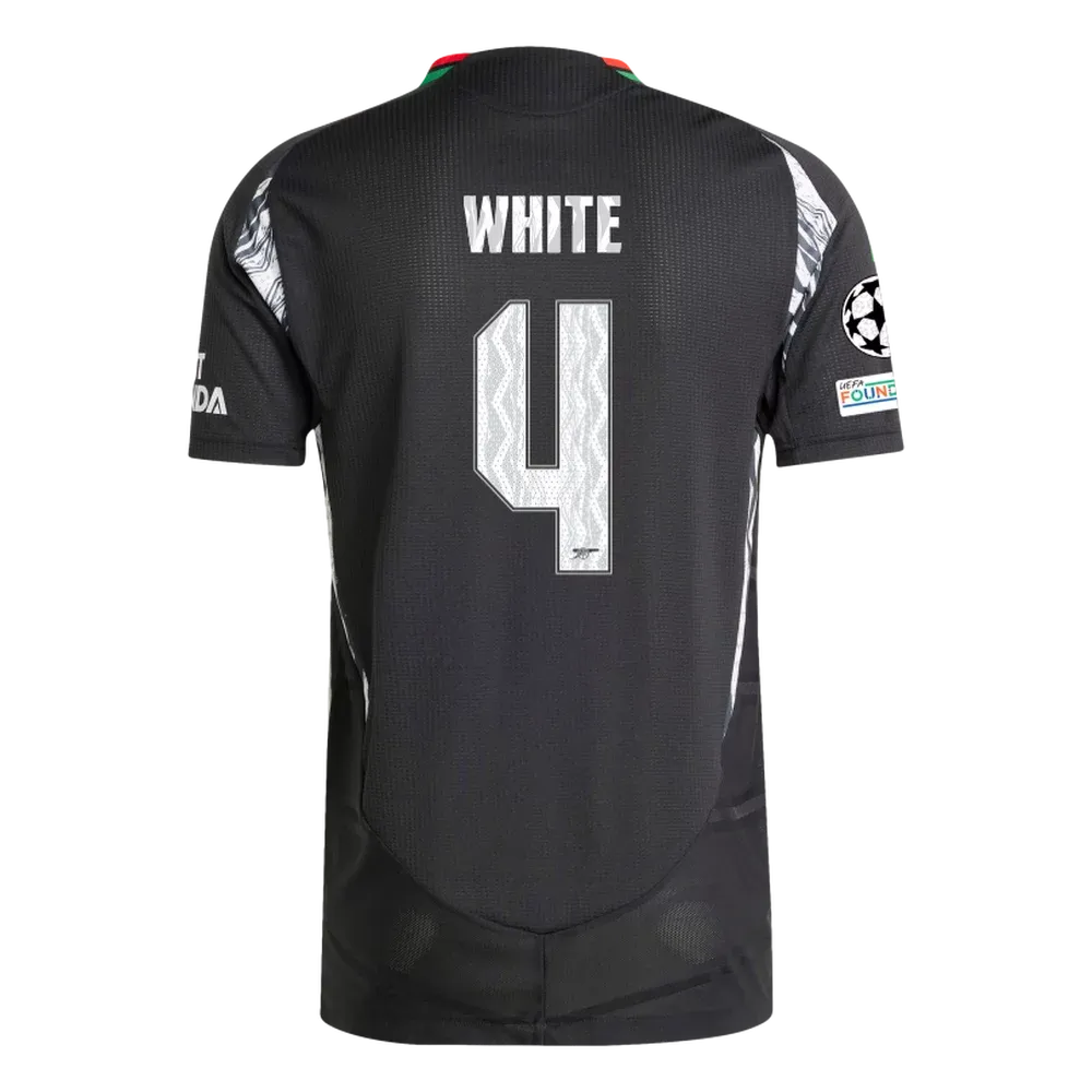 Arsenal White 4 Away Jersey 2024/2025 With Champions League Patches (Player Version)