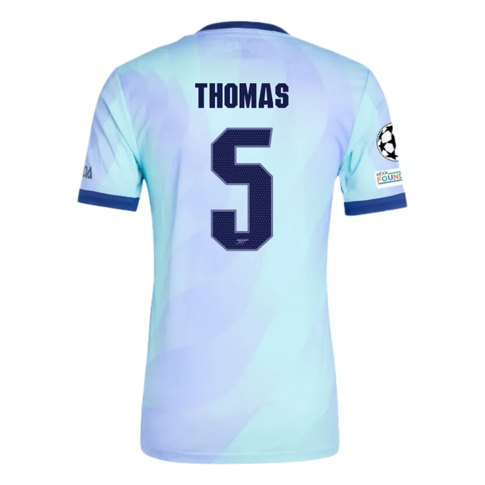 Arsenal Thomas 5 Third Jersey 2024/2025 With Champions League Patches (Player Version)
