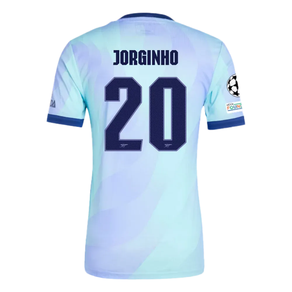 Arsenal Jorginho 20 Third Jersey 2024/2025 With Champions League Patches (Player Version)