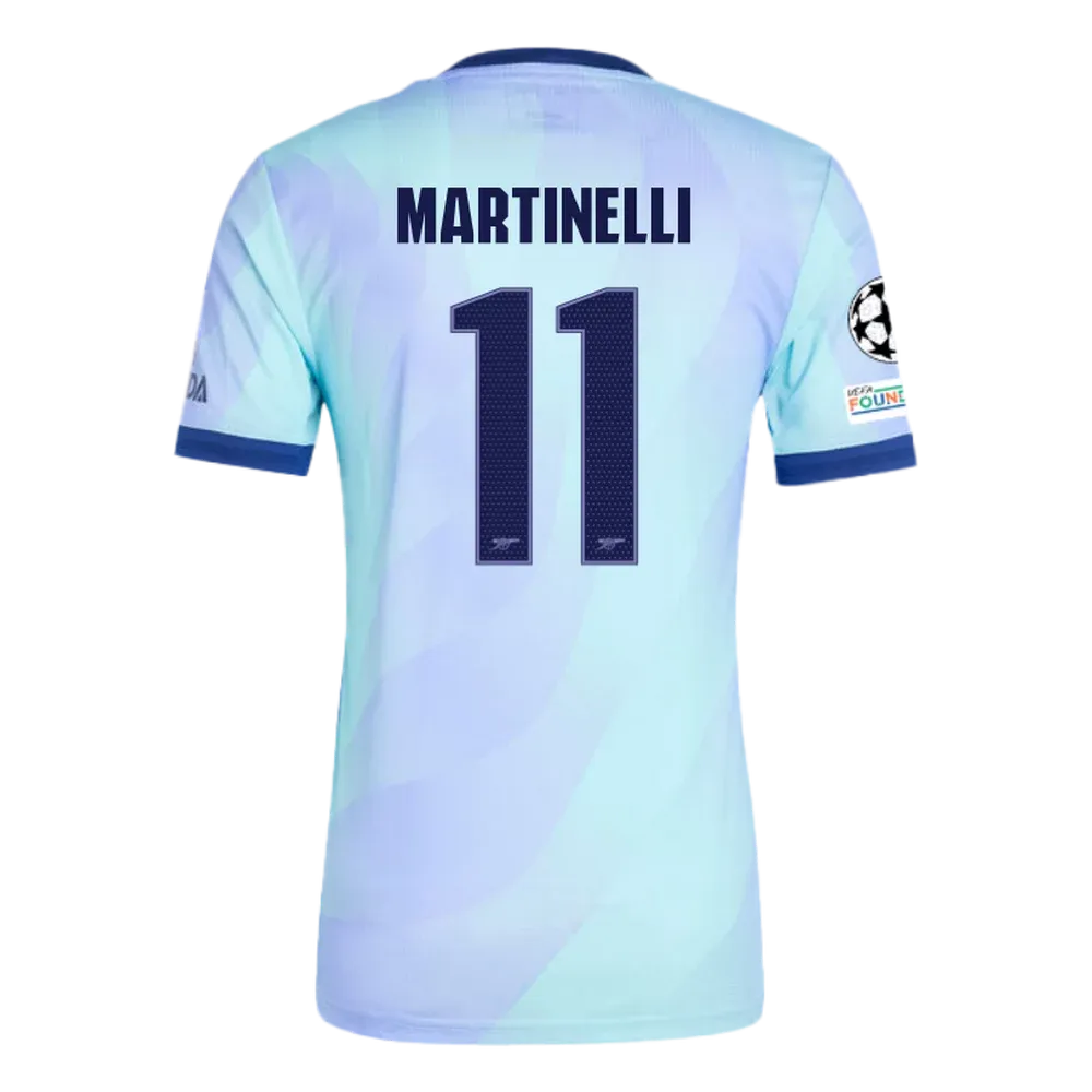 Arsenal Martinelli 11 Third Jersey 2024/2025 With Champions League Patches (Player Version)
