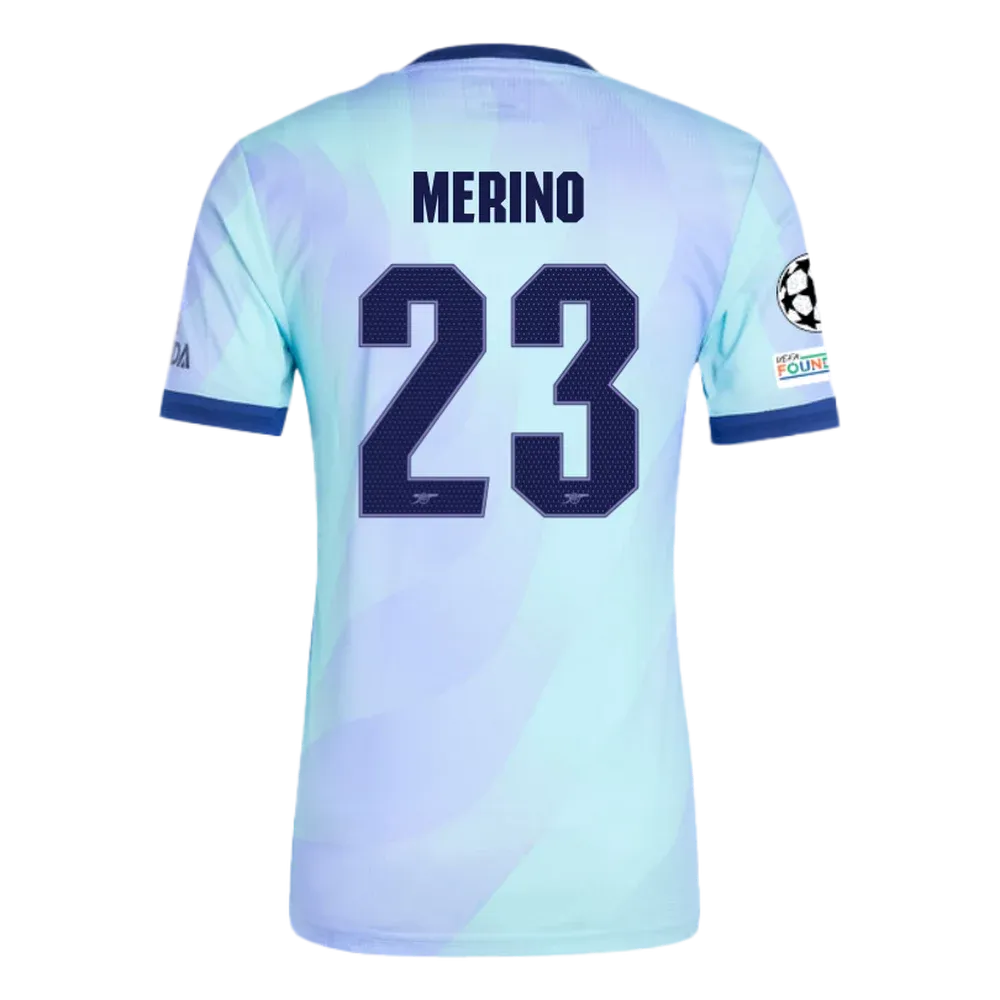 Arsenal Merino 23 Third Jersey 2024/2025 With Champions League Patches (Player Version)
