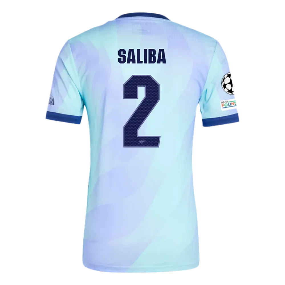 Arsenal Saliba 2 Third Jersey 2024/2025 With Champions League Patches (Player Version)