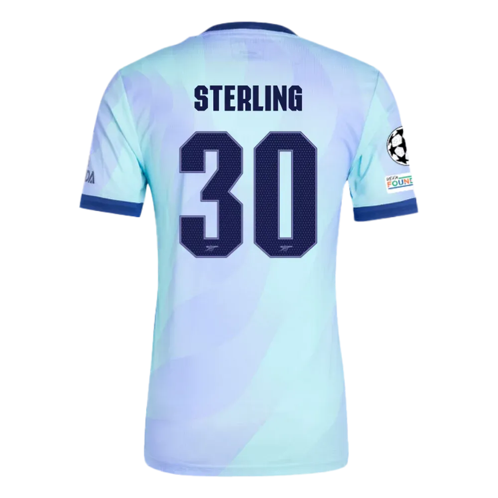 Arsenal Sterling 30 Third Jersey 2024/2025 With Champions League Patches (Player Version)