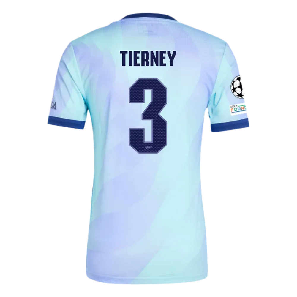 Arsenal Tierney 3 Third Jersey 2024/2025 With Champions League Patches (Player Version)