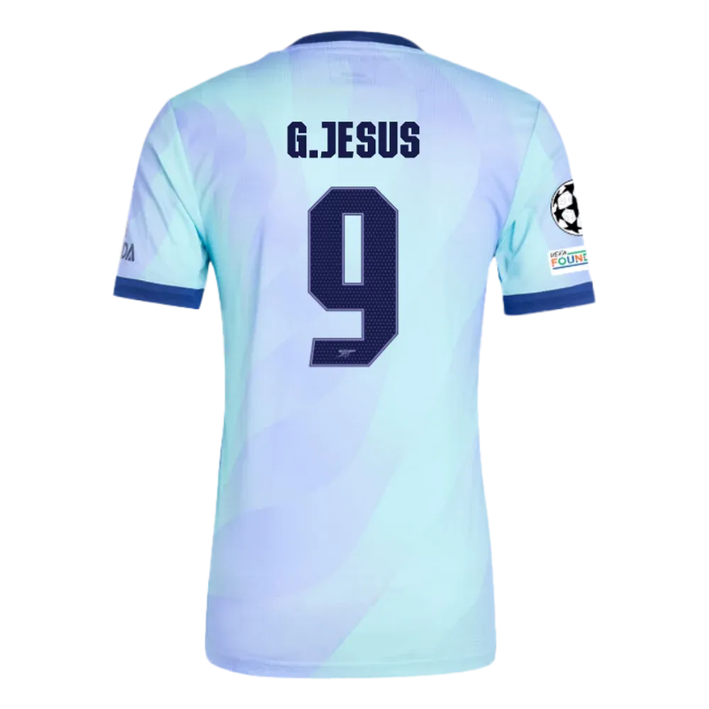 Arsenal G.Jesus 9 Third Jersey 2024/2025 With Champions League Patches (Player Version)