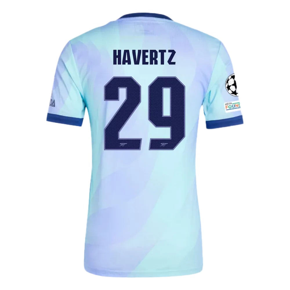 Arsenal Havertz 29 Third Jersey 2024/2025 With Champions League Patches (Player Version)