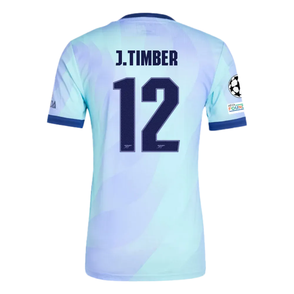 Arsenal J.Timber 12 Third Jersey 2024/2025 With Champions League Patches (Player Version)
