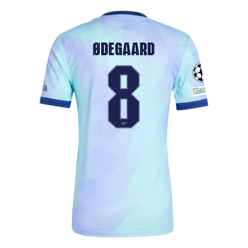 Arsenal Ødegaard 8 Third Jersey 2024/2025 With Champions League Patches (Player Version)