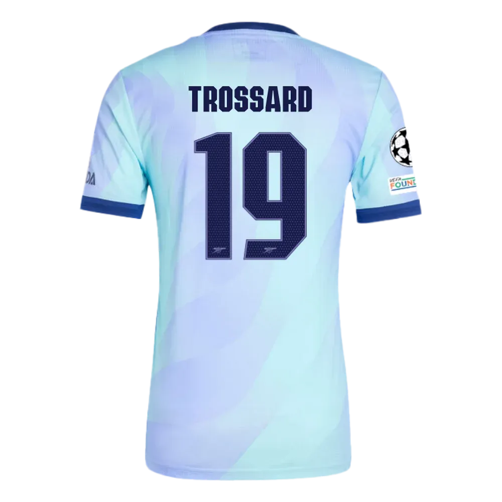 Arsenal Trossard 19 Third Jersey 2024/2025 With Champions League Patches (Player Version)