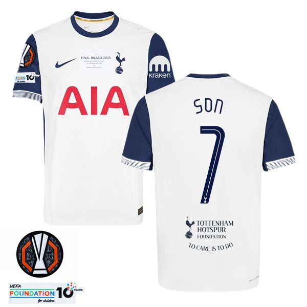 Tottenham Hotspur Son Heung-min #7 Home Europa League Final Jersey 2024/2025 (Player Version)