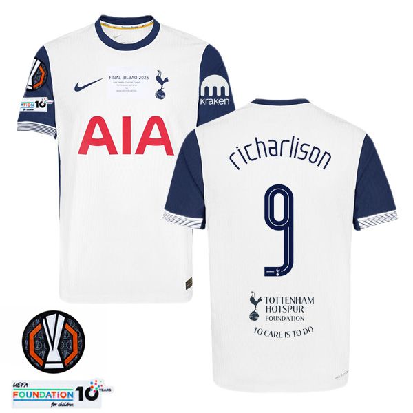 Tottenham Hotspur Richarlson #9 Home Europa League Final Jersey 2024/2025 (Player Version)