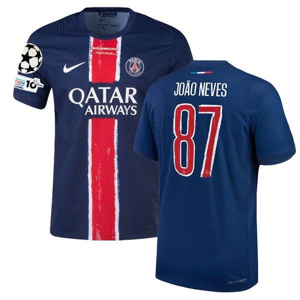 24-25 PSG Home João Neves 87 UCL Final Jersey (Player Version)