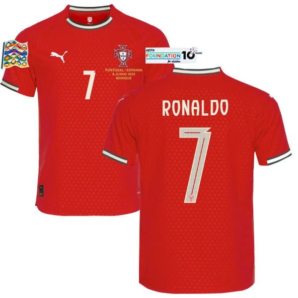 2025 Portugal Home UEFA National League Final Jersey Ronaldo 7 (Player Version)