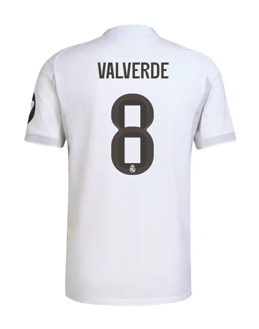 25-26 Real Madrid Home Valverde 8 Jersey (Player Version)