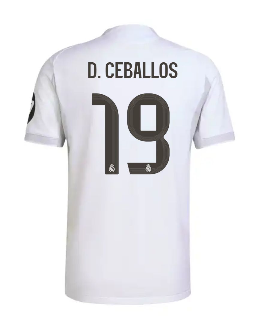 25-26 Real Madrid Home D. Ceballos 19 Jersey (Player Version)