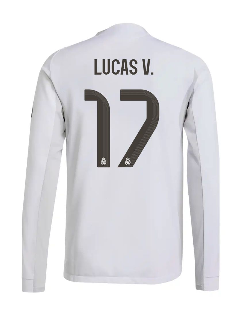 25-26 Real Madrid Home Long Sleeve Lucas V. 17 Jersey (Player Version)
