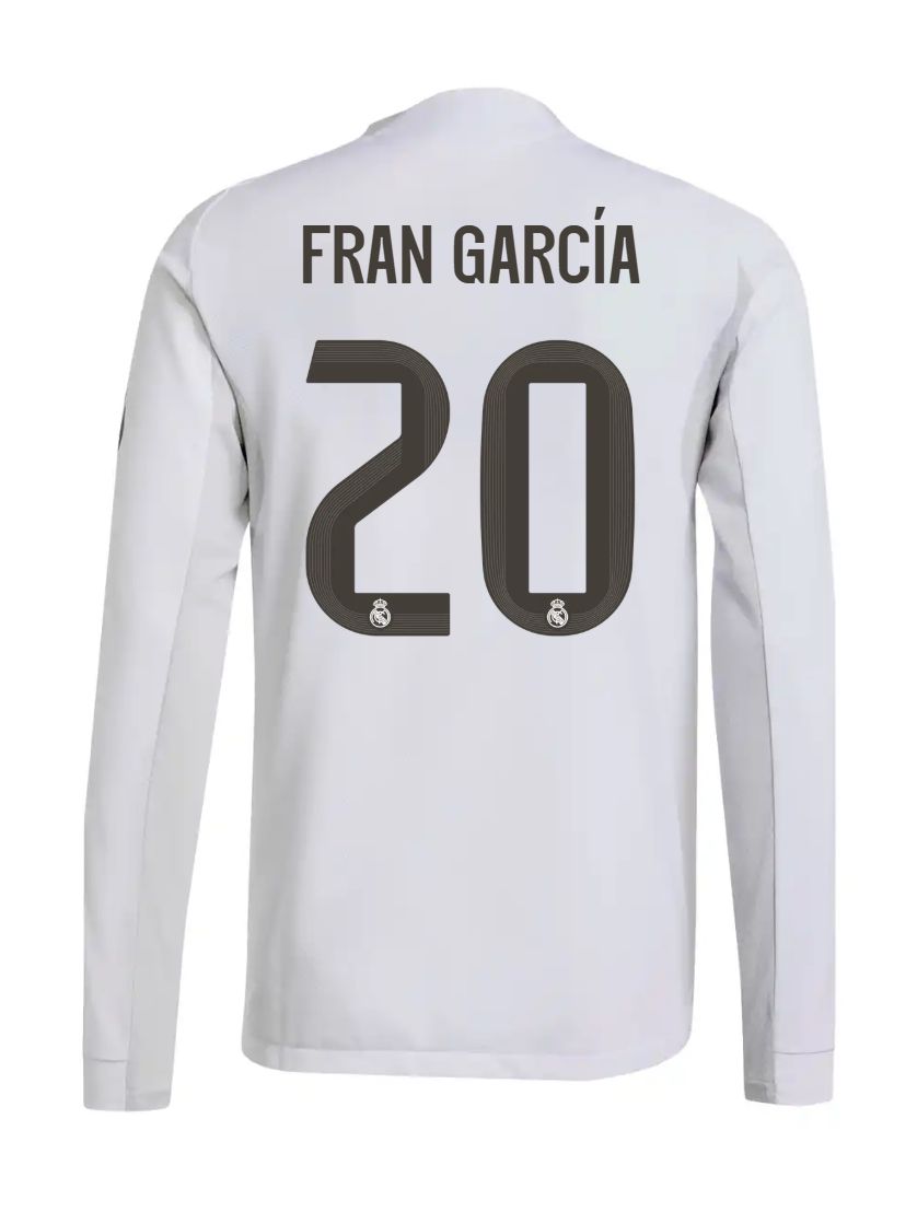25-26 Real Madrid Home Long Sleeve Fran García 20 Jersey (Player Version)