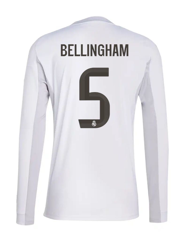 25-26 Real Madrid Home Long Sleeve Bellingham 5 Jersey